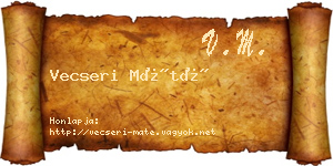 Vecseri Máté névjegykártya