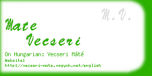 mate vecseri business card