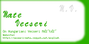 mate vecseri business card